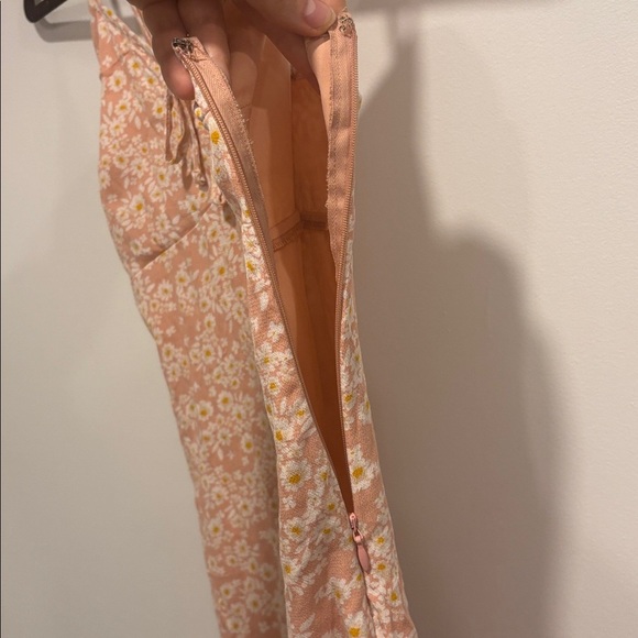 Hollister Floral Tie-Front Mini Dress XS Peach Daisy Print - Picture 6 of 7
